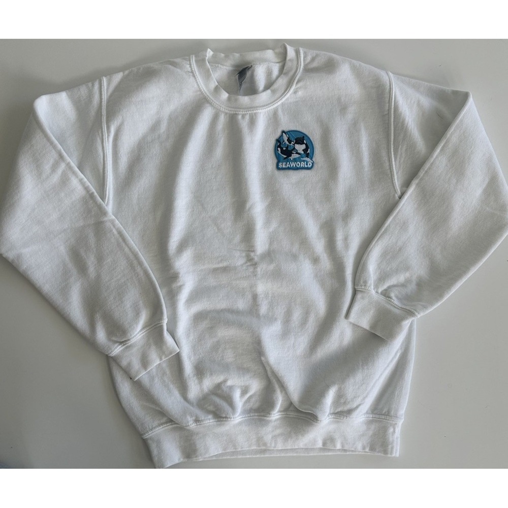 Vintage 90s SeaWorld Theme Park Shamu Hoodie White Unisex Small